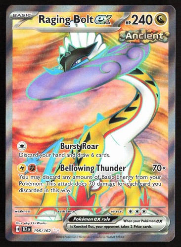 Pokemon Raging Bolt ex Holo Temporal Forces 196/162 NM