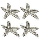 4 Pcs Starfish Rhinestone Beaded Sequin Applique Patches, Black