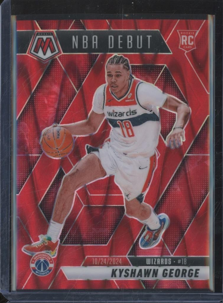 2024-25 Panini Mosaic KYSHAWN GEORGE 256 RC NBA Debut Red Seismic Prizm /299 BH2