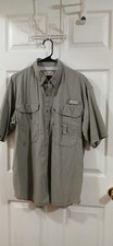 Magellan Sportswear S/S Fishing Shirt Mens Large Gray Vented Free Shipping