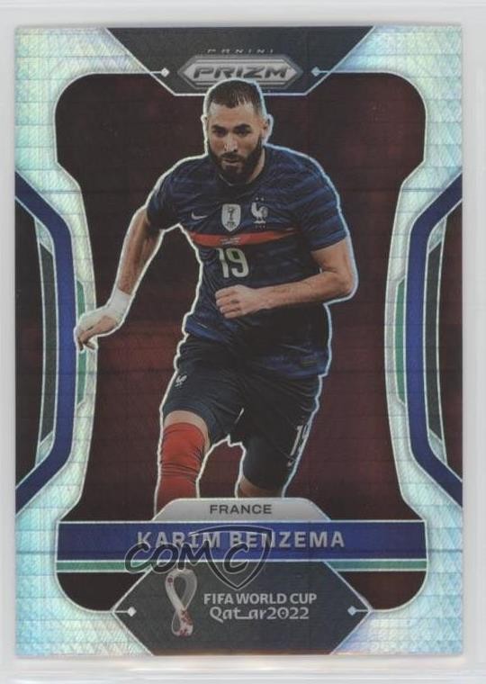 2022 Panini Prizm World Cup Qatar Hyper Prizm Karim Benzema #99 bj6