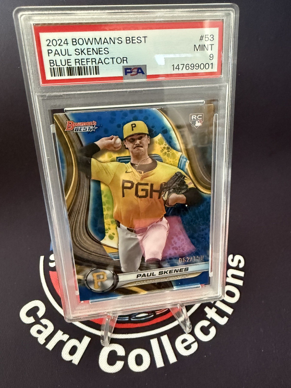 2024 Bowman's Best Blue Refractor Rookie /150 PSA 9 PAUL SKENES #53!