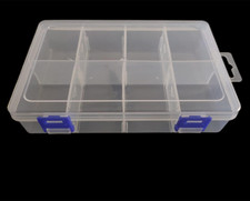 Clear Plastic Storage Box Compartments with Adjustable Dividers, Portable Transp