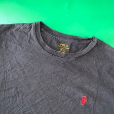 Polo Ralph Lauren Mens T-Shirt Crew Neck Short Sleeve Red Pony Logo Black
