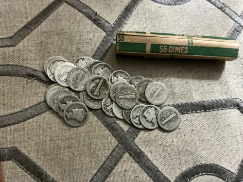 1916-1939 Mercury Dimes ungraded and uncertified 90% fine silver