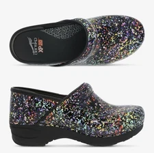 4878 Dansko Womens LT Pro Confetti Patent Leather Clog Size 39 EU 8.5-9 US