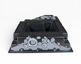 LEGO Raised Baseplate 32x32 w/ Ramp, Pit Crater Blacktron Unitron Space 2552px2