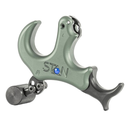 Stan OnneX Resistance Archery Release Sage Green Large w/ Ergonomic 3 & 4 Fin...