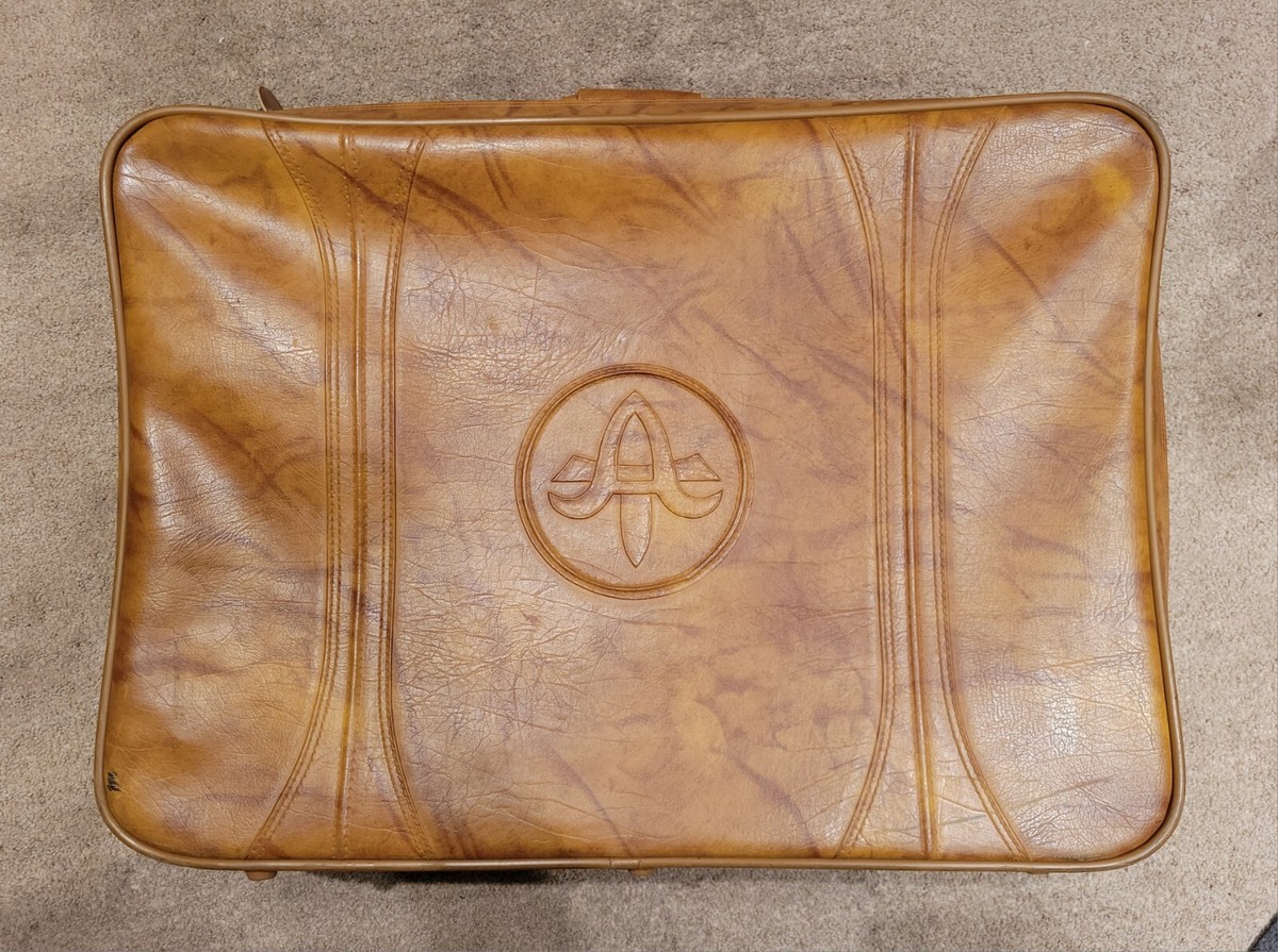 Vintage 1975 American Tourister Suitcase Luggage Brown Leather 26