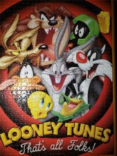 Glare Free LOONEY TUNES Aquarius Bugs Tweety Taz 1000 Pc Jigsaw Puzzle COMPLETE
