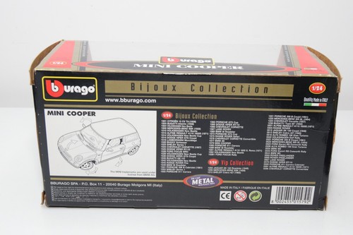 B63 1:24 BBURAGO BURAGO MINI COOPER AMARILLO BLANCO TECHO SIN USAR, EN CAJA - Imagen 13 de 14