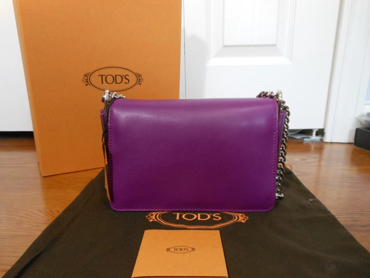 NWT TOD'S Double T Amu Pattina Tracolla Mini Leather