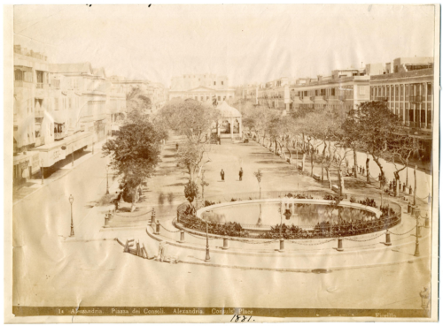 Egypte, Alexandrie, Piazza dei Cosoli, Fiorillo Vintage print, Tirage albuminé - Bild 1 von 1