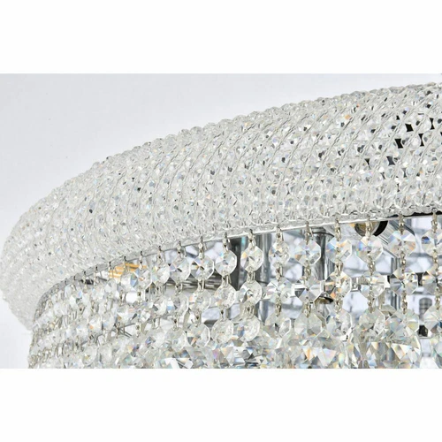 Large Chrome Flush Mount 20 Light Crystal Living or Dining Room Lighting 36" - Picture 7 of 9