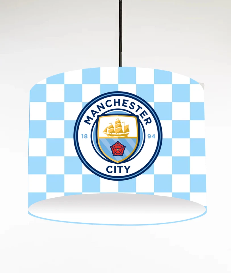 MANCHESTER CITY b MAN CITY CEILING DRUM LIGHT SHADE / TABLE LAMPSHADE 3 SIZES