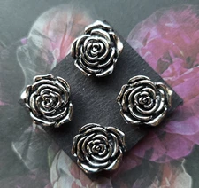 4 Silver tone Rose Magnetic Pins. Horse show pins.  Hat clothing magnetic Pins.