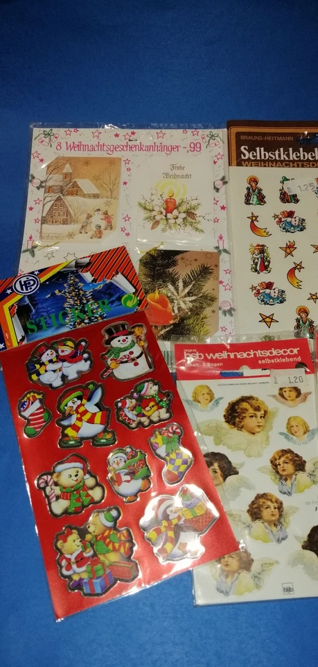 Weihnachten Sticker Aufkleber Bögen Hans Postler Brauns Heitmann Engel Sterne - Bild 2 von 4