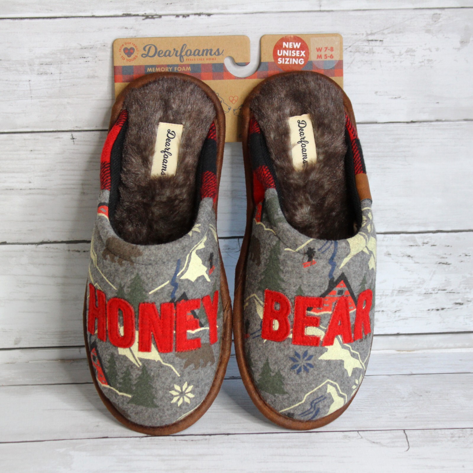 Youth Boys Honey Bear Slippers by Dearfoams - Sizes 5-6-image