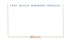 REGAL 1987 BUICK OWNERS MANUAL OWNER'S BOOK TURBO GRAND NATIONAL
