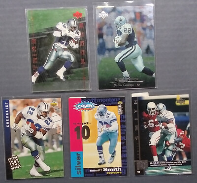 EMMITT SMITH - LOT E (5 CARDS) FLORIDA GATORS, DALLAS COWBOYS