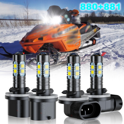 For Arctic Cat CrossFire R 8 LE 2009-2010 4x 894 & 893 LED Headlight Combo Bulbs
