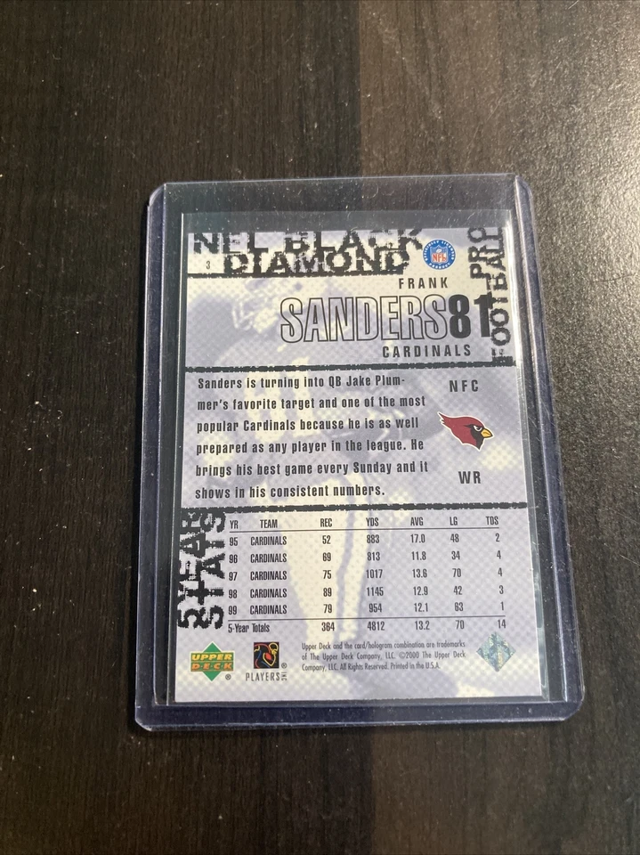 Frank Sanders UD CARD NFL 2000 T13-406 - Image 2 of 2