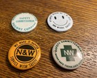 Lot of 4 Norfolk and Western Vintage Railroad  Safety Pins from 1970"s — photo 1