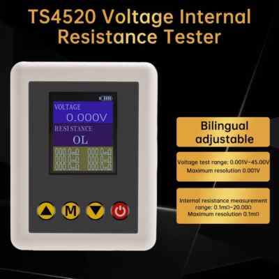 AC 4-Wire Voltage Resistance Tester 1.77  TFT Display Battery Resistance Tester 