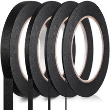 4 Rolls Pinstripe Tape, Masking Tape in 1/16, 1/8, 1/4 and 1/2 Inch Wide, for Pa