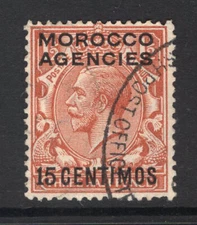 M25432 Morocco Agencies - Spanish Currency 1925 SG145 KGV: 15c on 1½d red brown