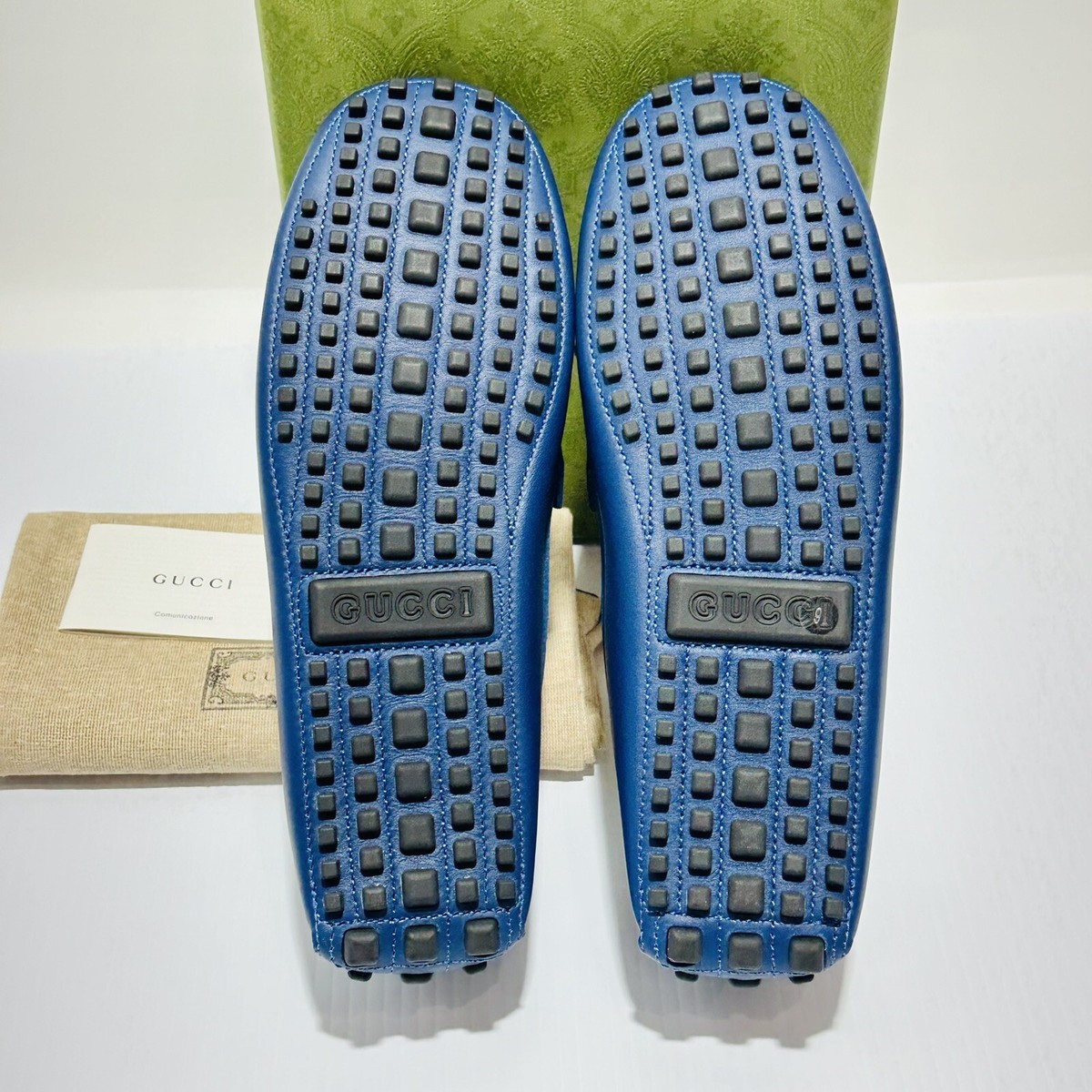 ※招き猫※ GUCCI レザーシューズ 386575 ブルー 招き猫様専用※ GUCCI レザーシューズ 386575 ブルー メンズ