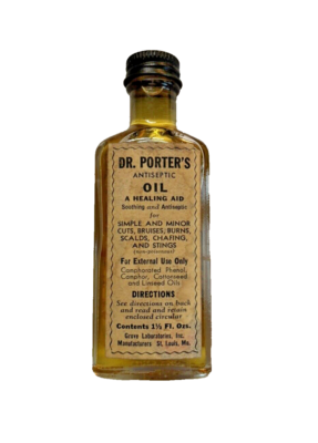 #ad Antique Dr. Porter#x27;s Antiseptic Oil Healing Aid 1 .5 Fl Ozs St Louis MO Full $24.00