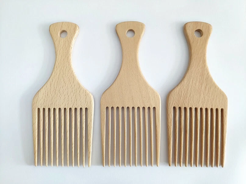 Customize Logo-100pcs Beech Comb Wide Tooth Beard Care Comb Fork Comb pick comb - Image 2 of 4