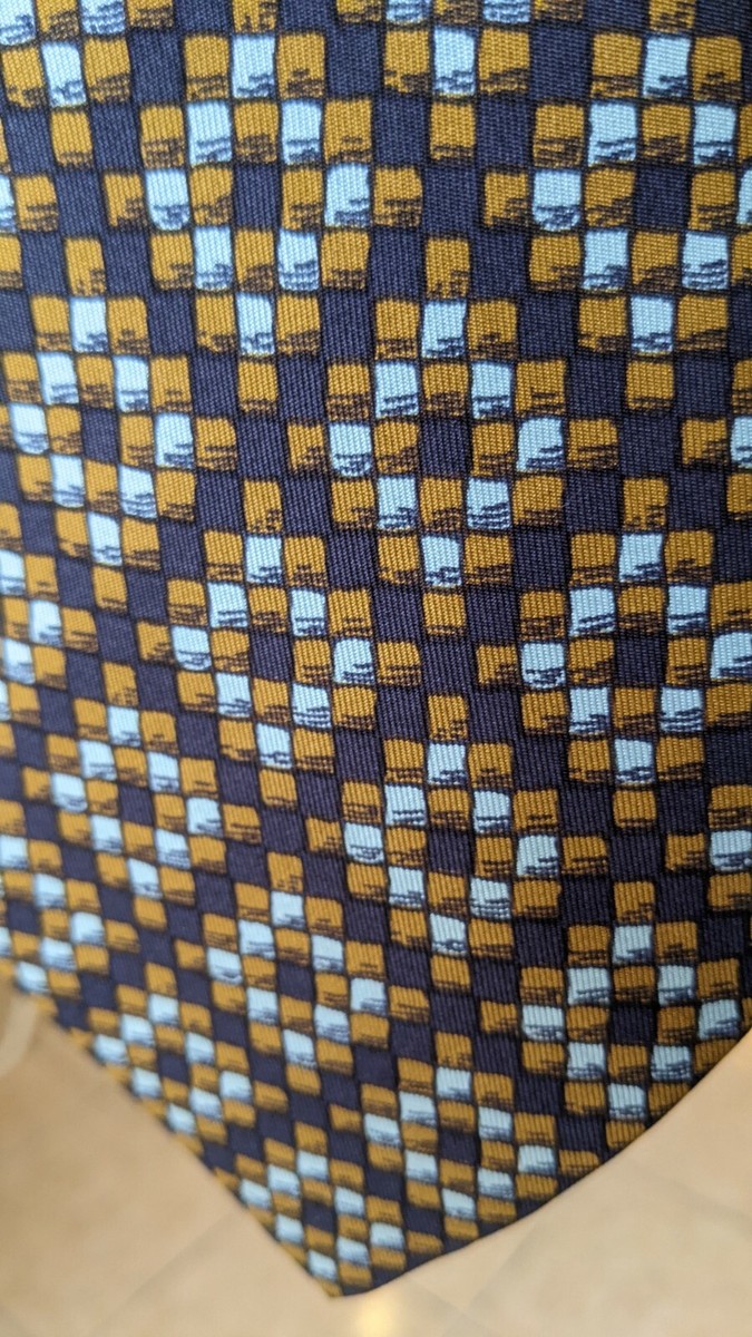 Cravate HERMÈS Vintage 100% Soie - Multicolore - Occasion En Bon État Général