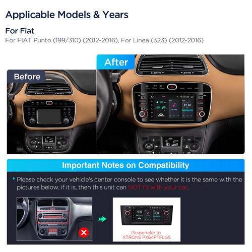 6.2" Android 14 4+64GB Car GPS Stereo Radio 4G LTE For Fiat Punto Linea 2012-16 - Picture 9 of 20