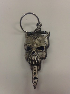 NEW AGE-WORN DEMON SKULL & SWORD CIGARETTE TOBACCO ROACH CLIP