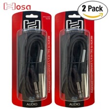 2-PACK Hosa STX-115M 15FT 1/4" TRS to XLR Male Balanced Interconnect Cable