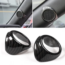 Inner A-Pillar Sound Speaker Decor Cover Trim for Ford Mustang 15+ Carbon Fiber