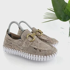 Ilse Jacobsen Women Tulip Bit Platform Slip On Shoe Size 36 6 Brown Snake Loafer