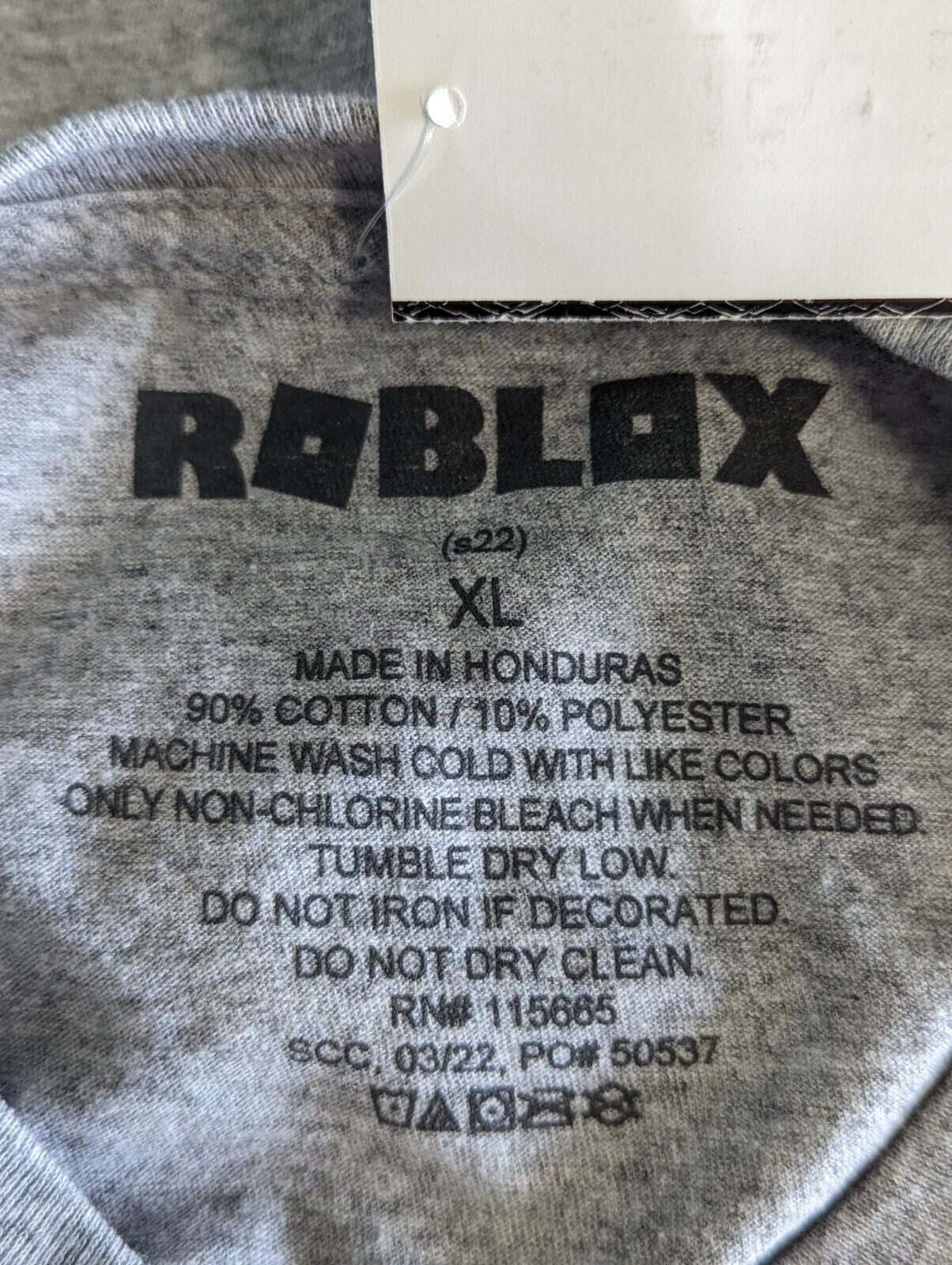 Roblox shirt Kids Size XL Gray Short Sleeve