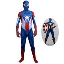 Vengadores Capitán América Hombre Araña Disfraz Body Para Niños Hombres Ver2