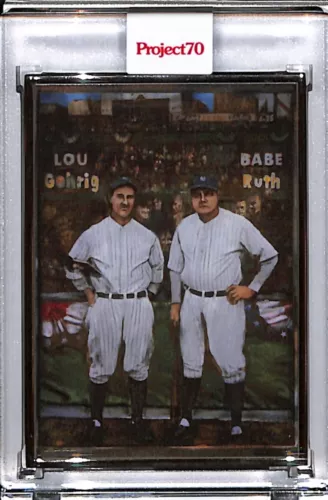 2021 TOPPS PROJECT 70 #462 BABE RUTH/LOU GEHRIG-ANDREW THIELE SILVER FRAME 50/51