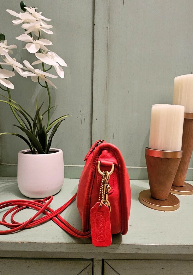 Vintage Coach Small Swinger Crossbody Shoulder Bag Purse (Red) eBay