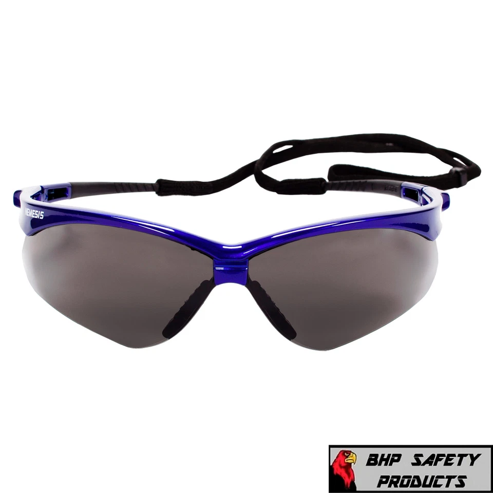 (12 PAIR) KLEENGUARD NEMESIS 47387 SAFETY GLASSES SMOKE ANTI-FOG LENS/BLUE FRAME - Image 3 of 4