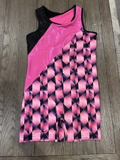 Danskin Now Leotard Gymnastics Dance Pink Black Size XL 14/16