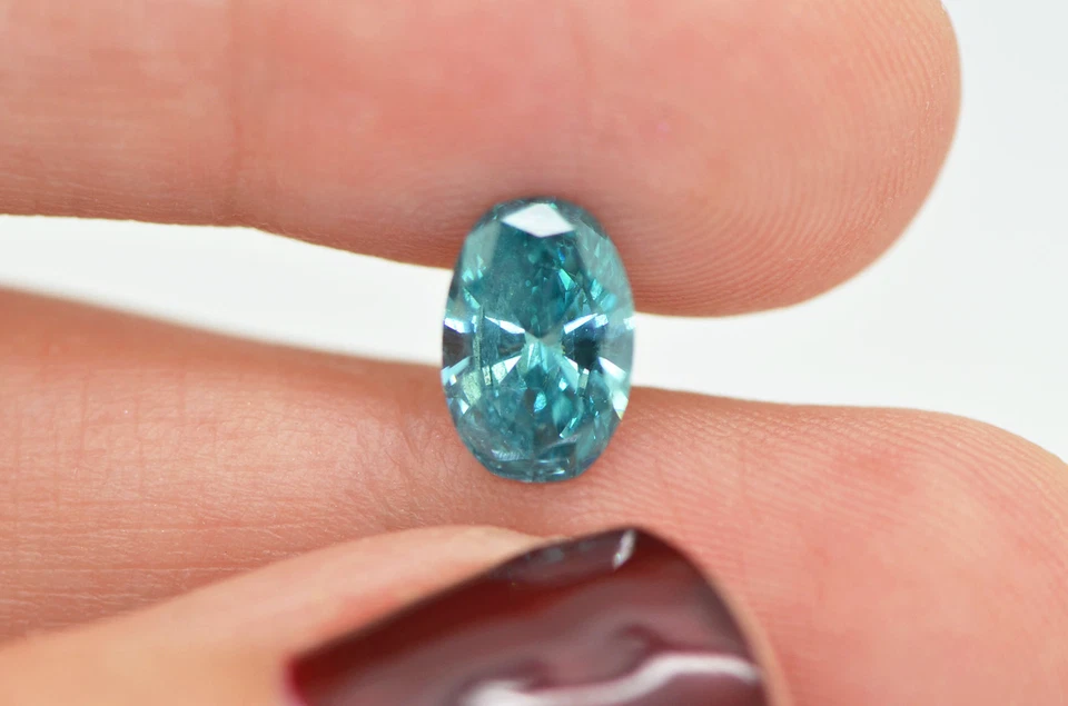 Loose Oval Shape Diamond Real Fancy Blue Color 1.57 Carat Natural Enhanced SI1 - Image 4 of 4