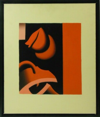 Rot-schwarze Komposition auf gelbem Grund, sign. Arnold, 2001, Ölgemälde