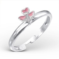 Kinder Ring Blume 925 Silber Fingerring verstellbar Kinderschmuck