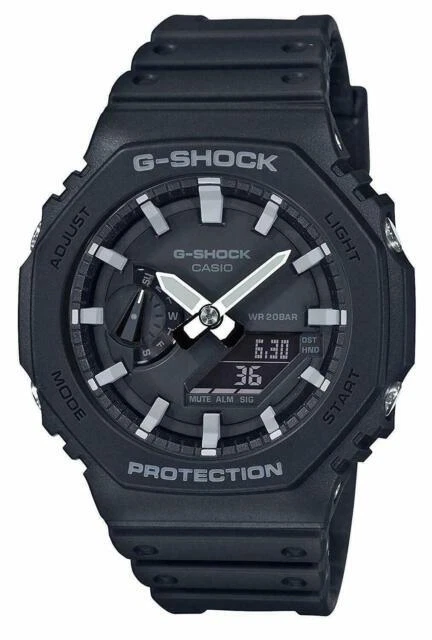 G-Shock Classic Style GA-2100-1AER 45,4mm Boîtier en Carbone, Bracelet Noir en Plastique/Résine, Montre pour Homme