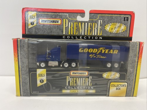 1996 Matchbox Premiere Collection Series 1 GOODYEAR Truck and Trailer - New! - Picture 2 of 19